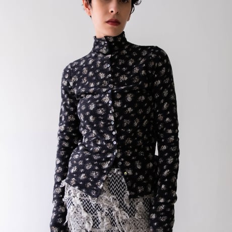 flower wool high neck top
