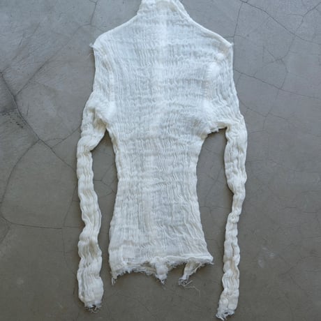 wool limen gawze high neck top