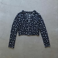 flower wool cardigan