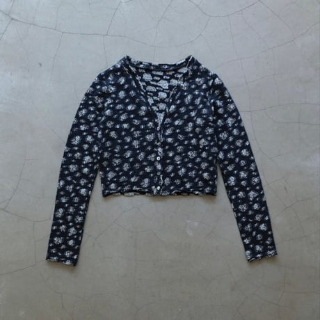 flower wool cardigan