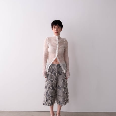wool limen gawze high neck top