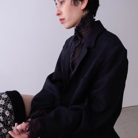 wool sheer high neck top