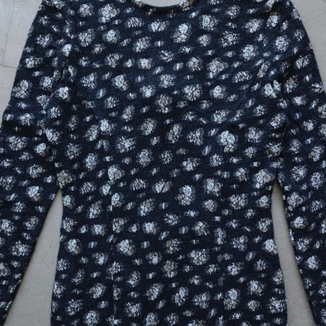 flower wool backless dress