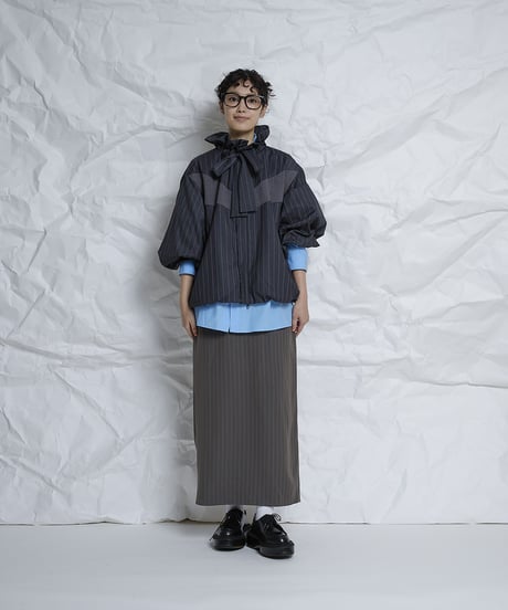 Frill collar Ribbon Blouson