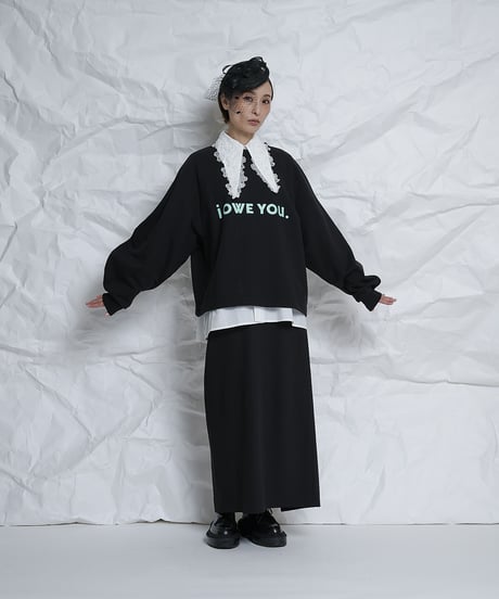 I owe you ballon sleeve pullover