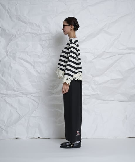 Flower lace Wide border T shirts