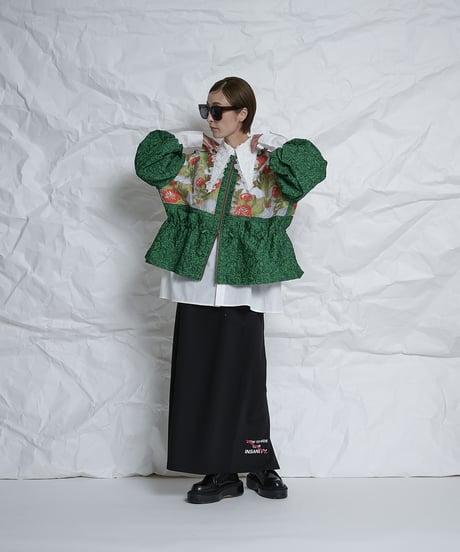 Sheer  flower jacquard jacket