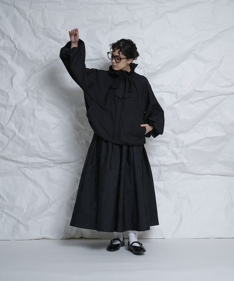 Frill collar Ribbon Blouson