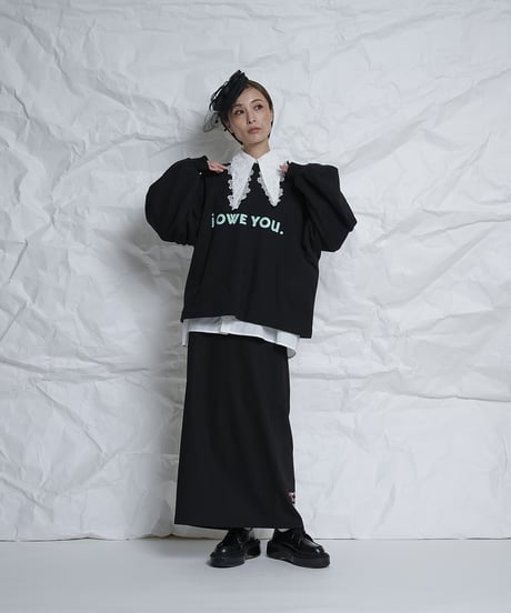 I owe you ballon sleeve pullover