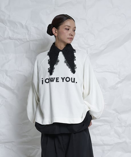 I owe you ballon sleeve pullover