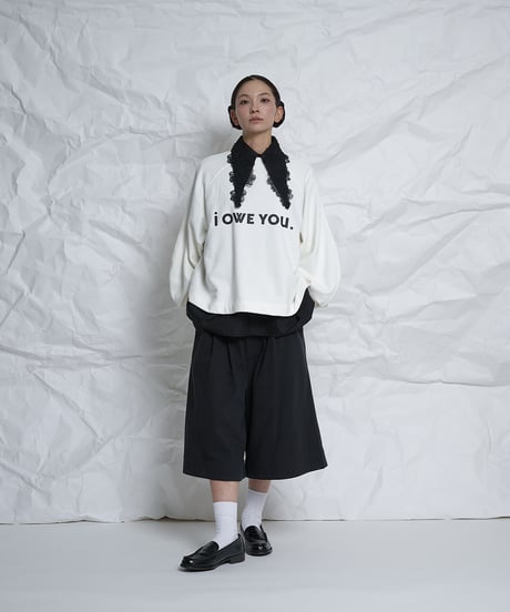 I owe you ballon sleeve pullover