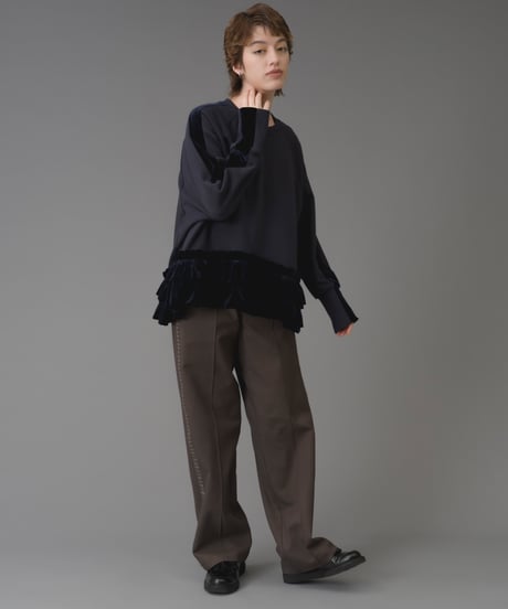Velor Frill Hem pullover
