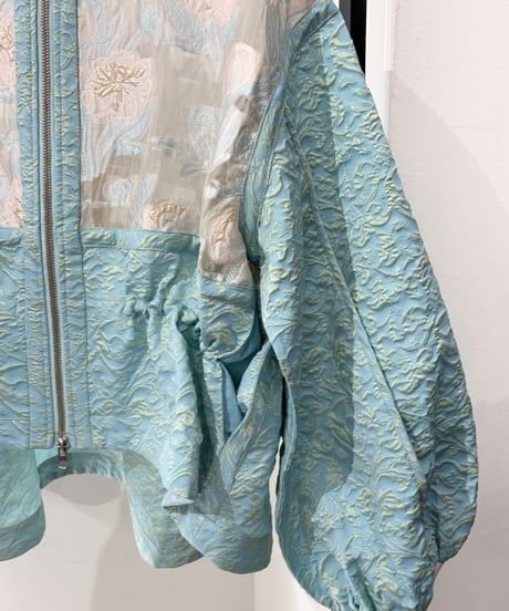 Sheer  flower jacquard jacket