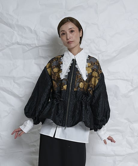 Sheer  flower jacquard jacket