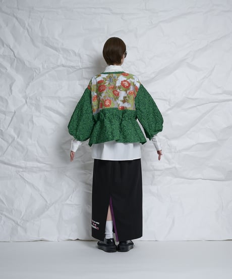 Sheer  flower jacquard jacket