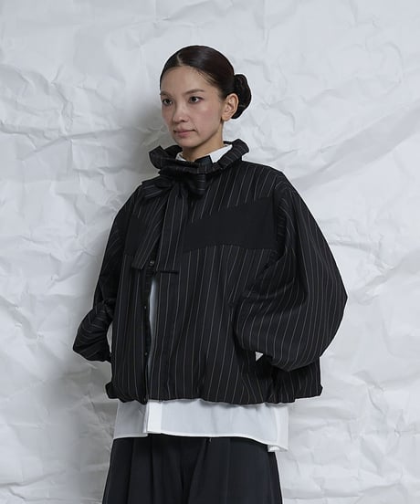 Frill collar Ribbon Blouson