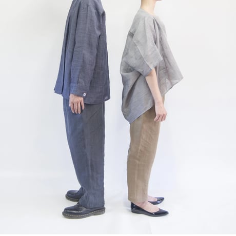 〔凛装〕 作務衣パンツ / 無地　茶
