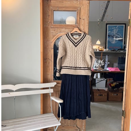 Slopeslow / Camel & Cashmere クリケットセーター hand knitting