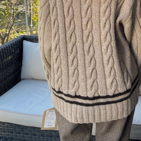 Slopeslow / Camel & Cashmere クリケットセーター hand knitting