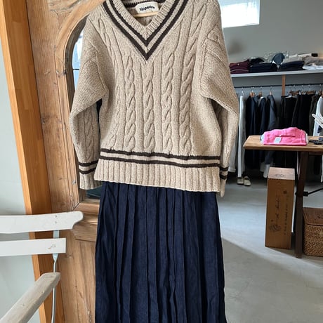 Slopeslow / Camel & Cashmere クリケットセーター hand knitting