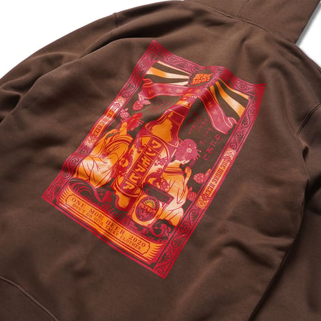 TAISHO ROMAN HOODIE DARK BROWN