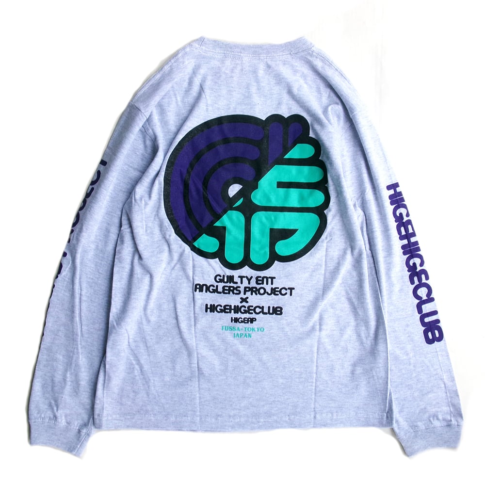 ANGLERS PROJECT x HIGE HIGE CLUB HIGEAP 2 L/S T-SHIRTS ASH アングラーズ ...