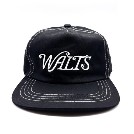 【SELECT】WALT’S BAR OG LOGO 5PANEL WHITE STITCH STRAPBACK CAP BLACK/WHITE ワルツ バー オリジナル ロゴ キャップ