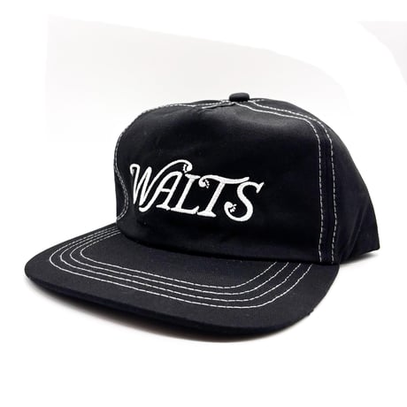【SELECT】WALT’S BAR OG LOGO 5PANEL WHITE STITCH STRAPBACK CAP BLACK/WHITE ワルツ バー オリジナル ロゴ キャップ