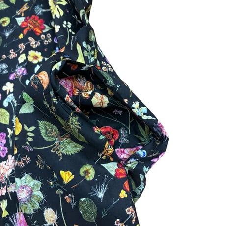 J.Sloane リバティプリント"Floral Eve"スタンドネックワンピース - ブラック