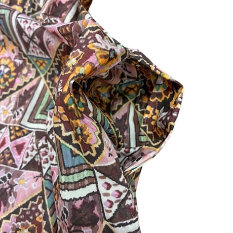 J.Sloane リバティプリント"Maximalist"スタンドネックワンピース - ピンク