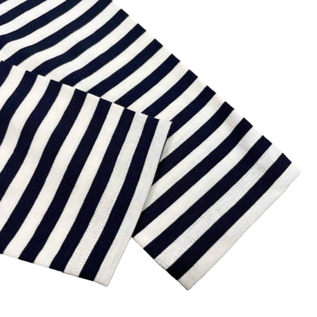 Le Minor 細ボーダー長袖Tシャツ- ホワイト×ネイビー