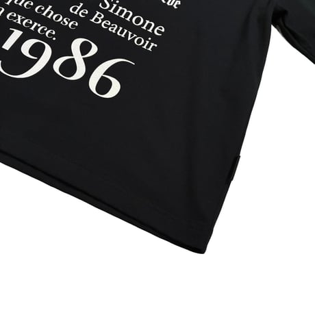 THOMAS MAGPIE     ロゴプリント ロングスリーブTシャツ     - ブラック