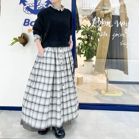DONA MARIE 七分丈シャギーニット -グリーン