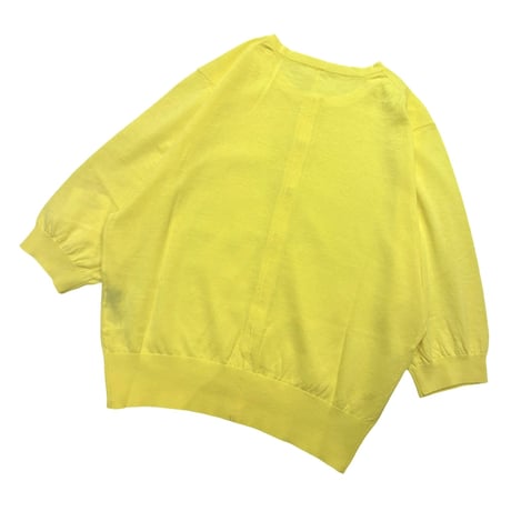 ATELIER SIX      16G ICE COTTON 半袖カーディガン      -イエロー