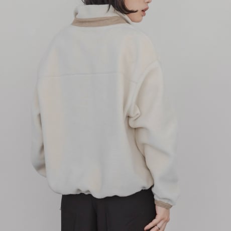 EimeeLaw   ランダム刺繍フリースZIPプルオーバー  -  ライトベージュ