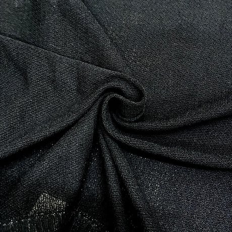 QTUME バイカラーロングTシャツニット- ブラック