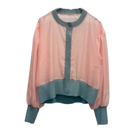 Dignte Collier    シアー切替カーディガン  -　ピンク
