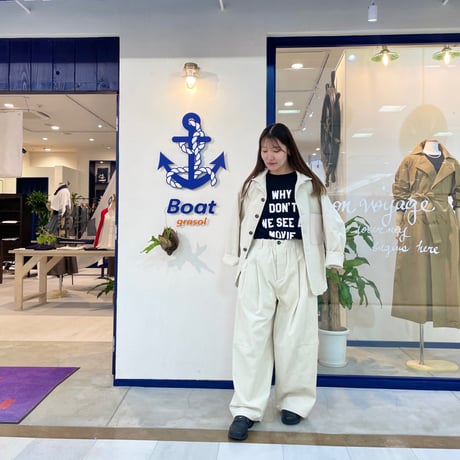 WYTE ストレッチコーデュロイタックパンツ アイボリー