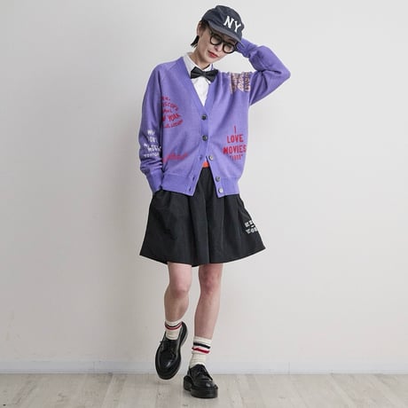 THOMAS MAGPIE ロゴカーディガン- パープル