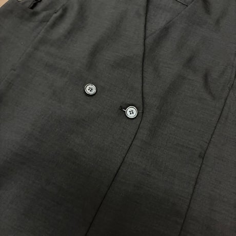 NUS   リネンライクツイルバッククロスタックノーカラージレ-  ブラック