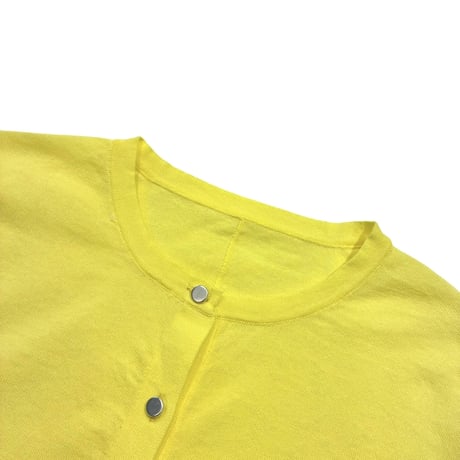 ATELIER SIX      16G ICE COTTON 半袖カーディガン      -イエロー
