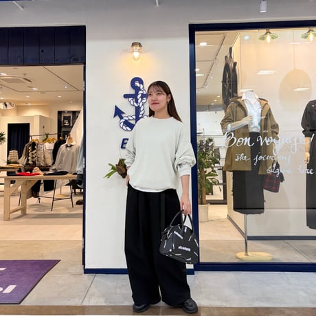 M53. ツイストドローコードロングTシャツ -オフホワイト