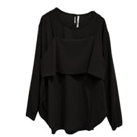 DignteCollierストレッチジョーゼットブラウスキャミソールセット-  ブラック