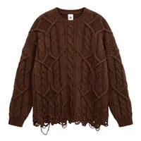 M53. クラッシュケーブルニット ブラウン