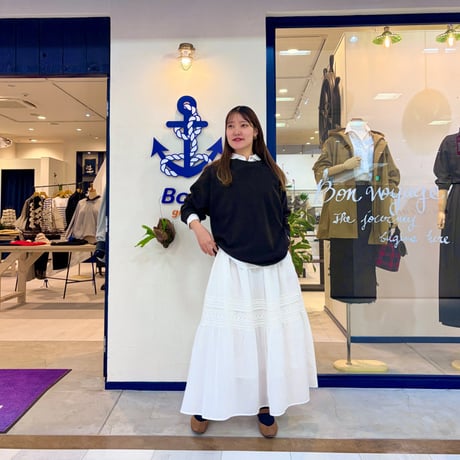 M53. ツイストドローコードロングTシャツ -ブラック