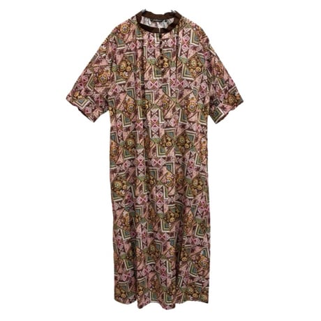 J.Sloane リバティプリント"Maximalist"スタンドネックワンピース - ピンク