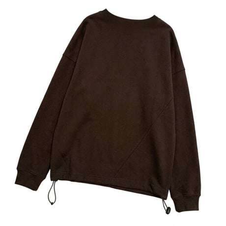 M53. ツイストドローコードロングTシャツ -ブラウン
