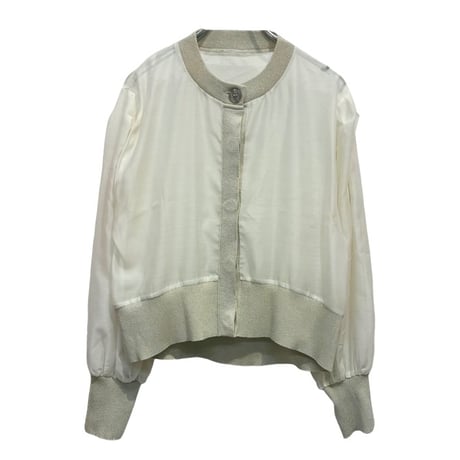 Dignte Collier    シアー切替カーディガン  -　ベージュ