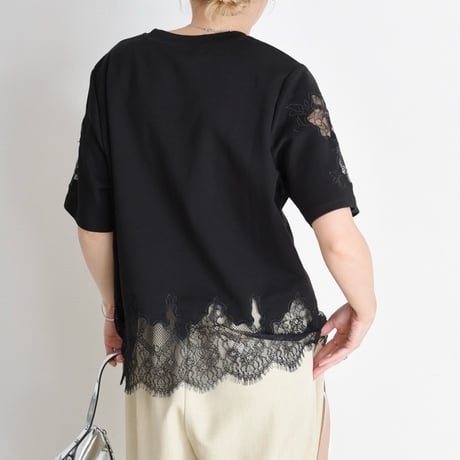 EimeeLaw   レースエンブロTシャツ- オフホワイト