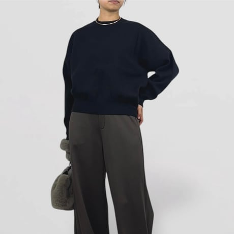 QTUME   2Wayベーシックプルオーバー      -ブラック×ブルー